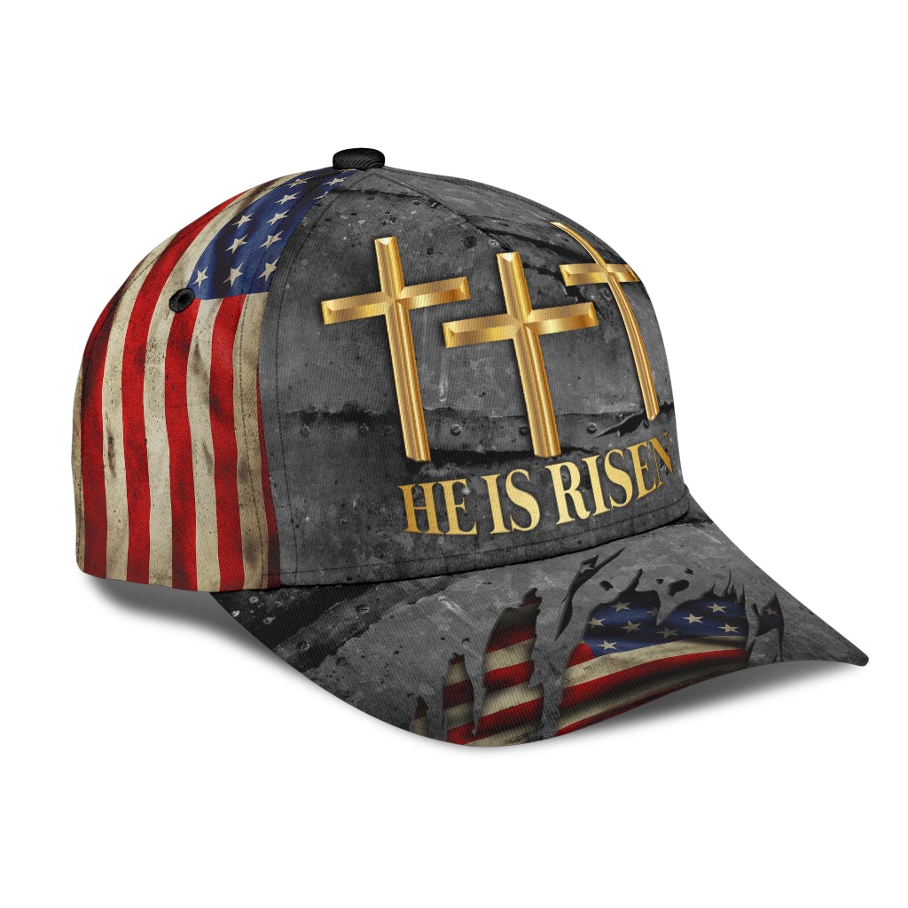 He Is Risen Jesus American Faith Style – Classic Cap