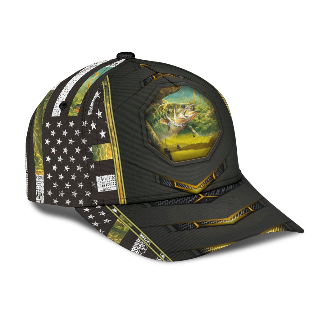 Fishing Camo US Flag Yellow – Classic Cap