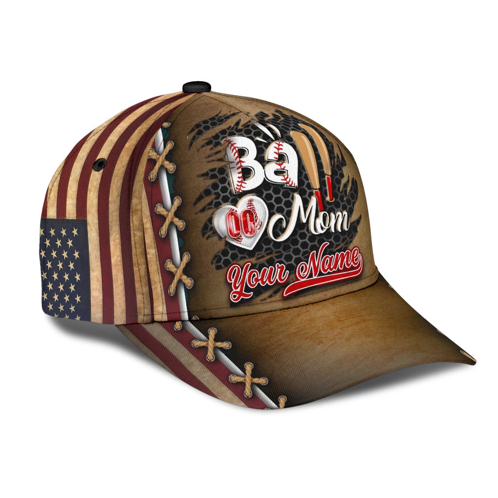 Custom Baseball Mom Personalized Name Number – Classic Cap