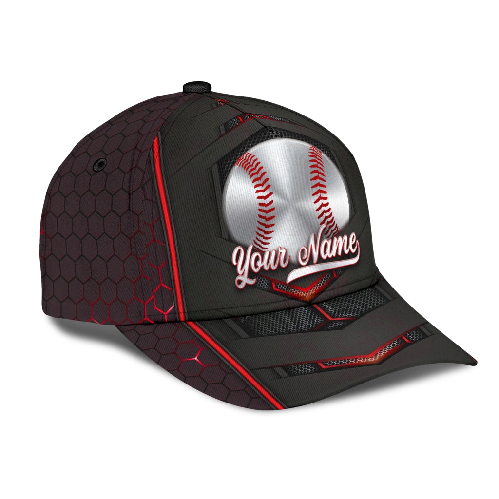 Custom Baseball Silver Pattern Personalized Name – Classic Cap