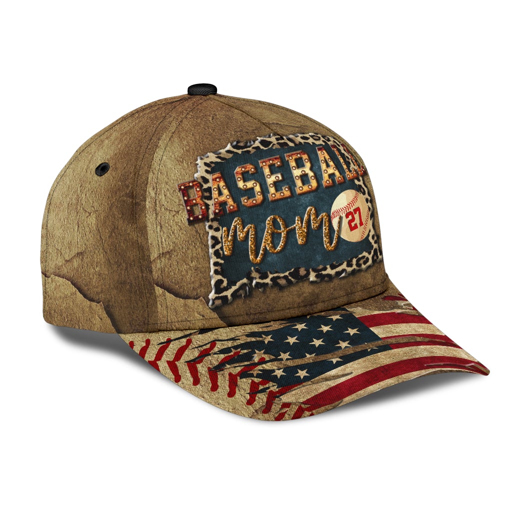 Custom Baseball Mom Personalized Number – Classic Cap