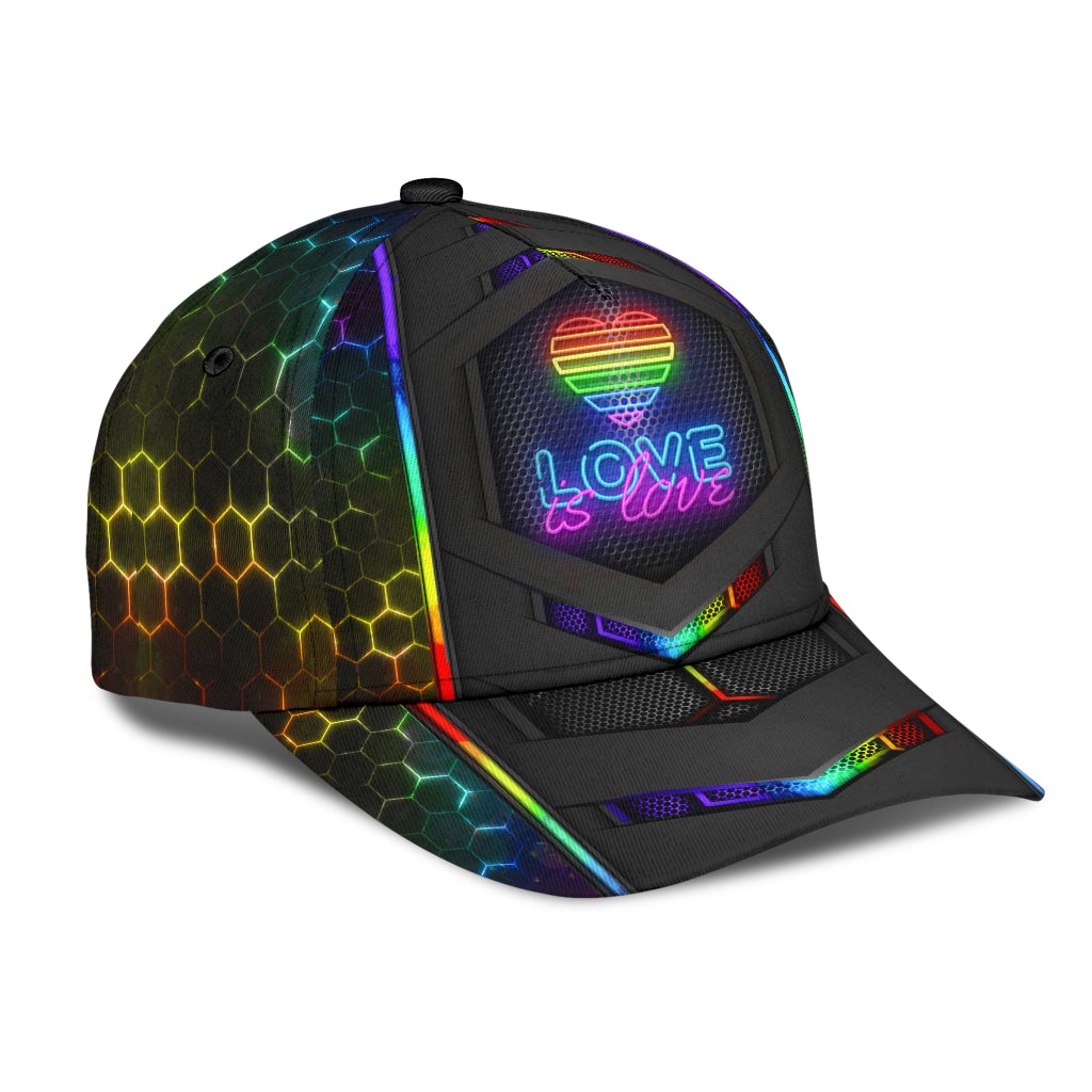 LGBT Neon Hexagon Pride Glow Style – Classic Cap