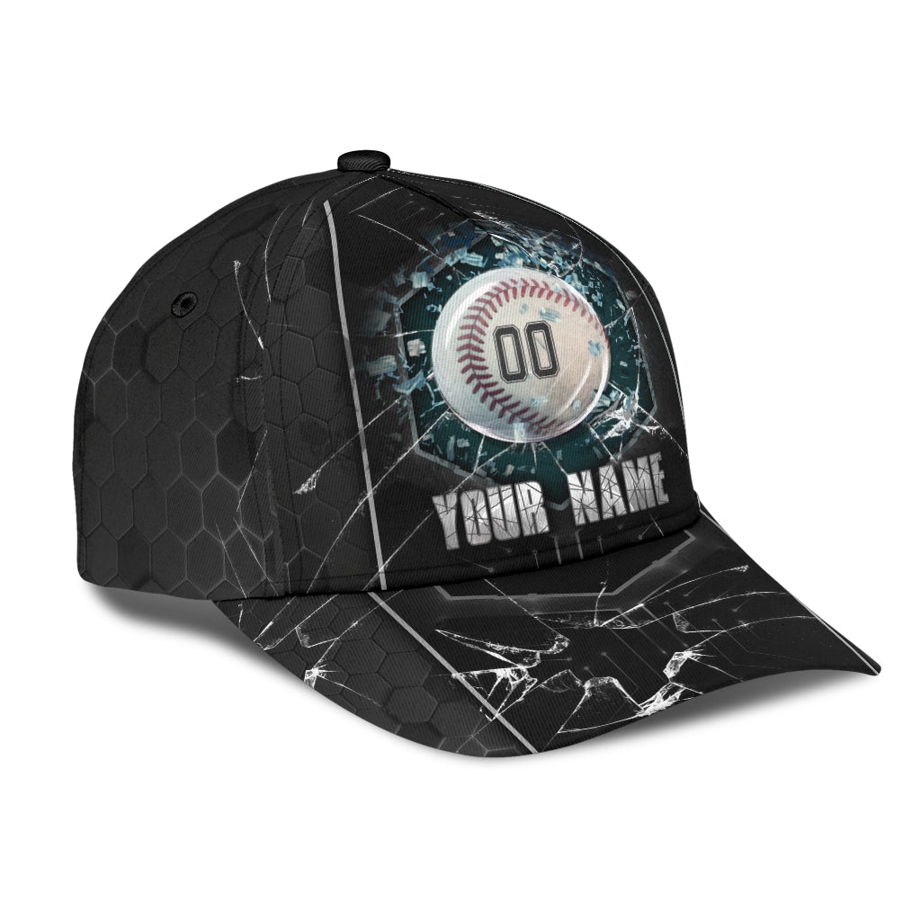 Custom Baseball Breaking Personalized Name Number – Classic Cap
