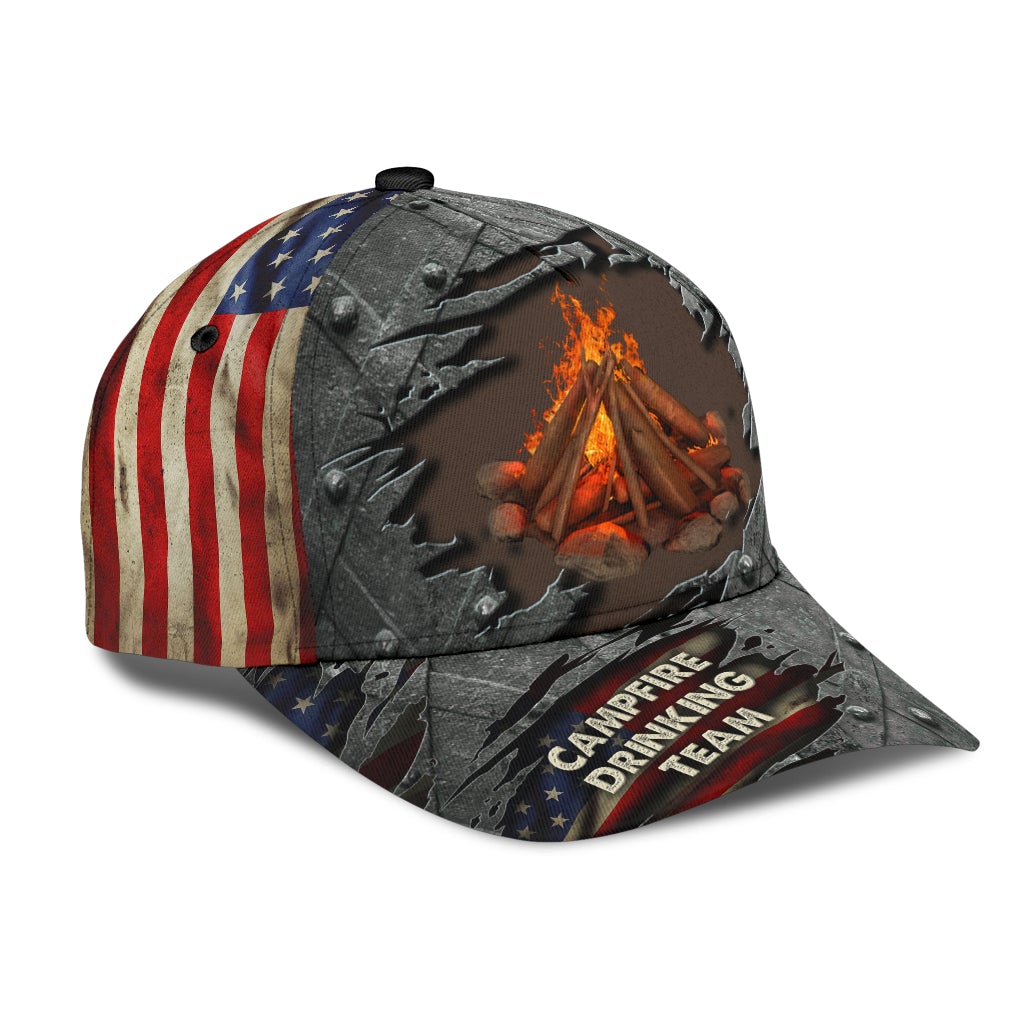 Campfire Drinking Team Camping Fun Style – Classic Cap