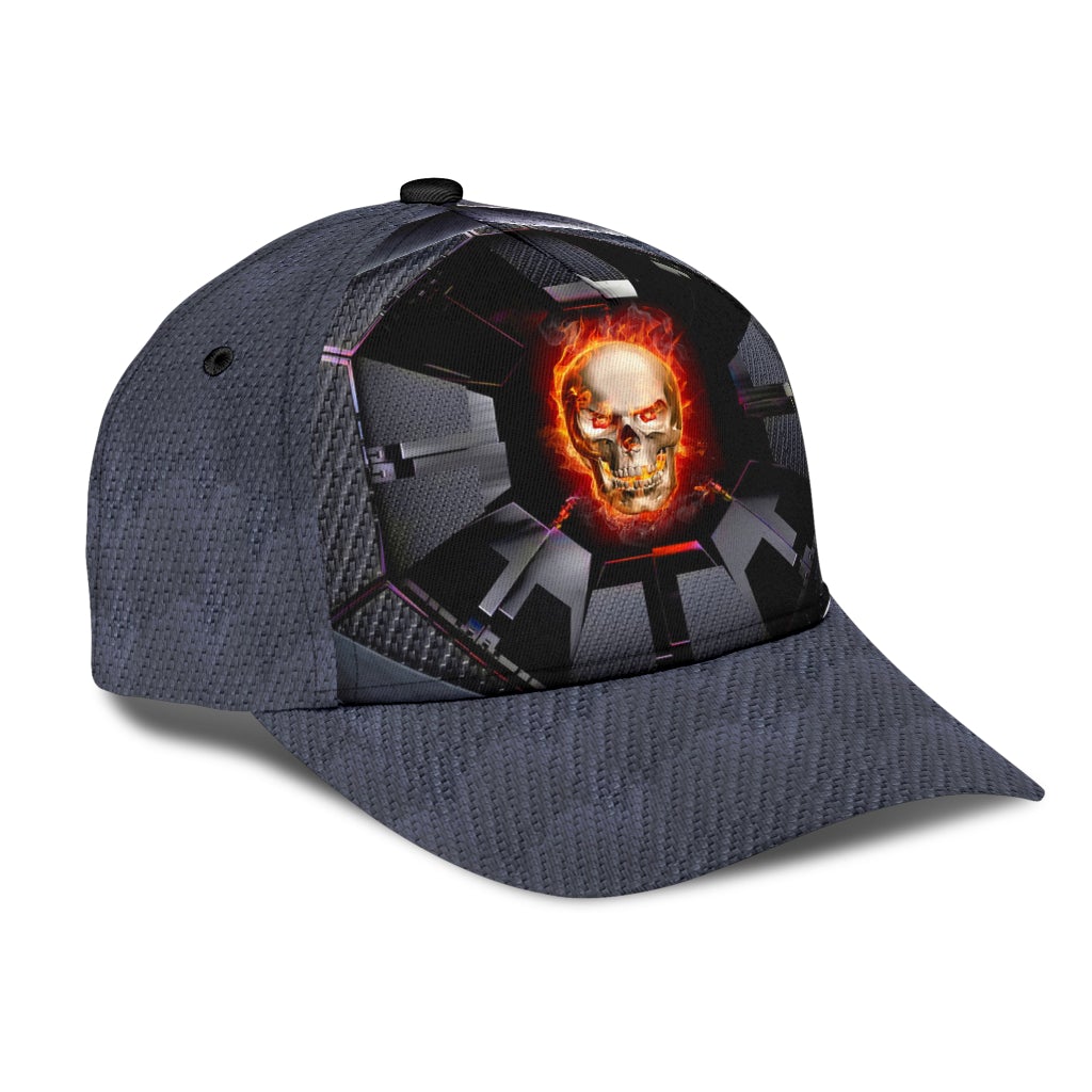 Skull Fire Hexagonal Style – Classic Cap