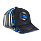 Police Blue Flag Carbon Pattern – Classic Cap