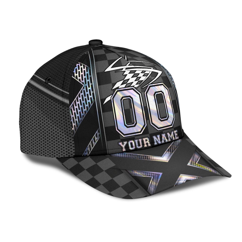 Custom Racing Hologram Personalized Name Number – Classic Cap