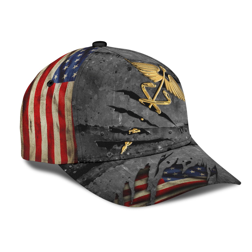Nurse Medical Crack US Flag – Classic Cap