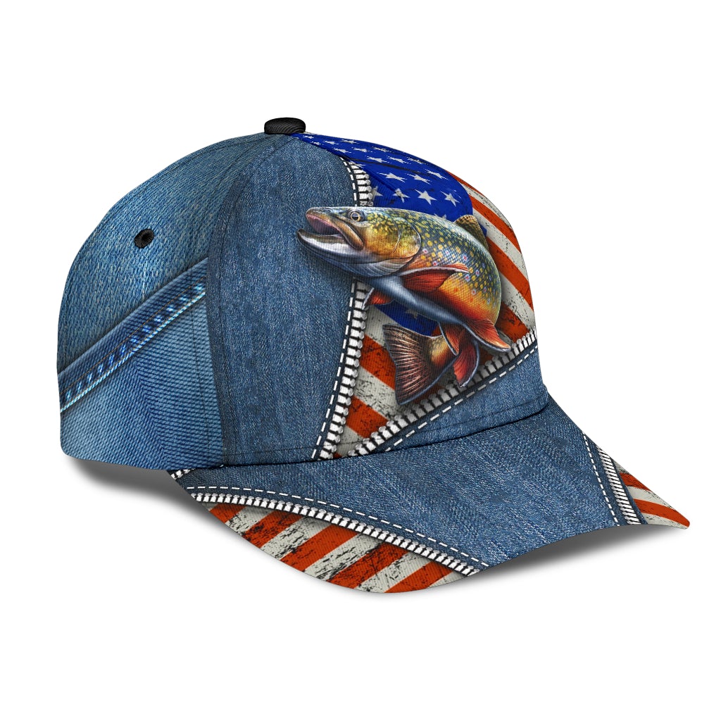 Fishing Zipper American Flag – Classic Cap