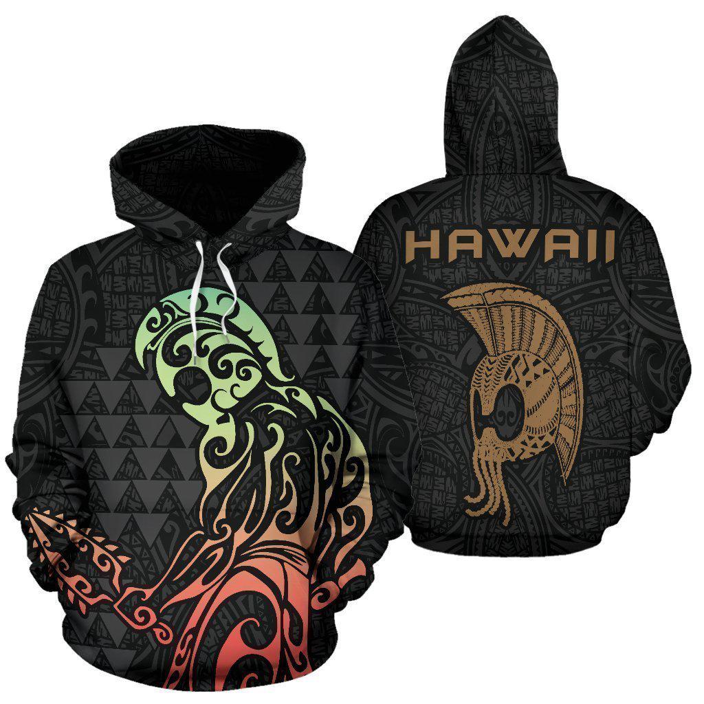 Hawaii Warrior Helmet Art - 3D Hoodie