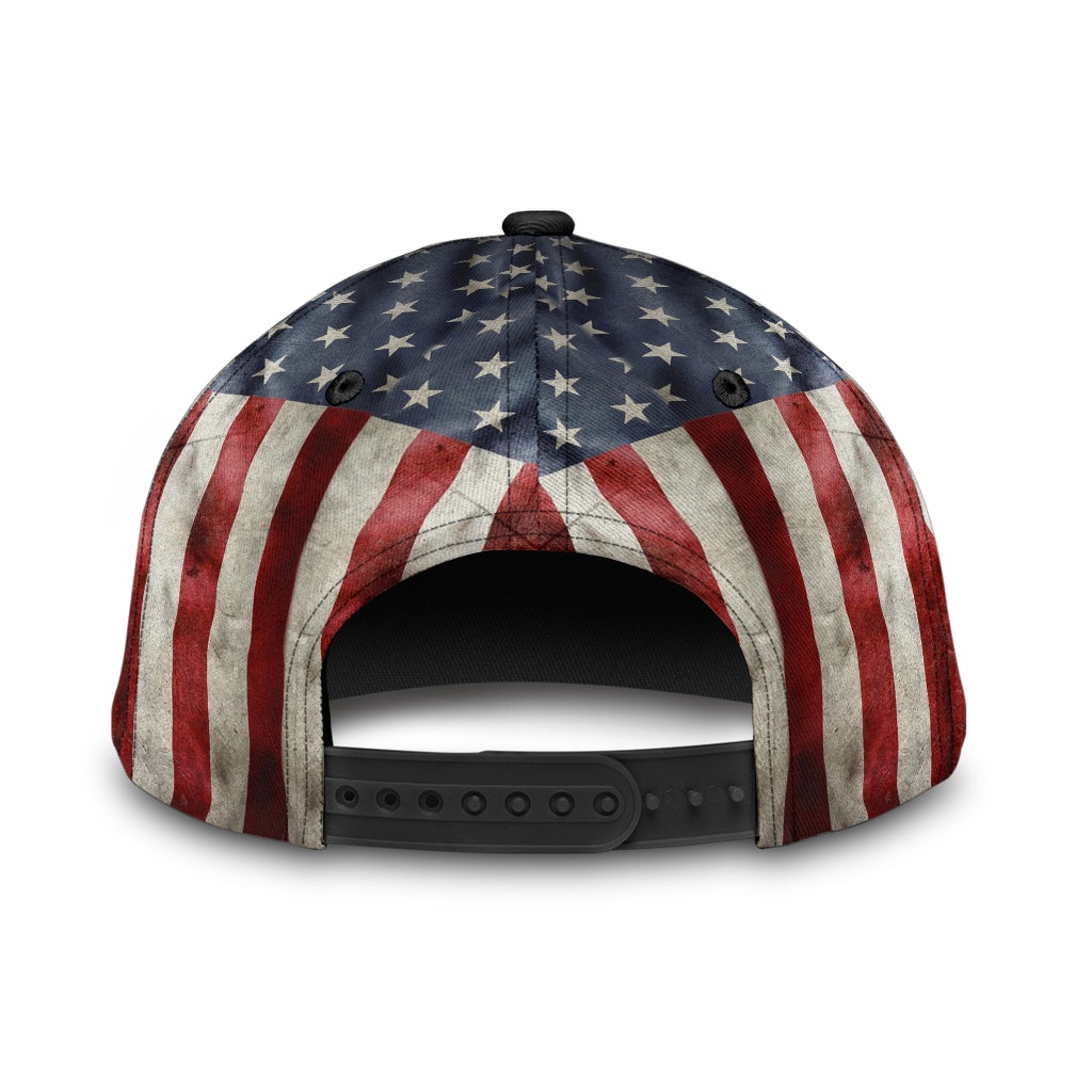 Custom Baseball Crack US Flag – Classic Cap