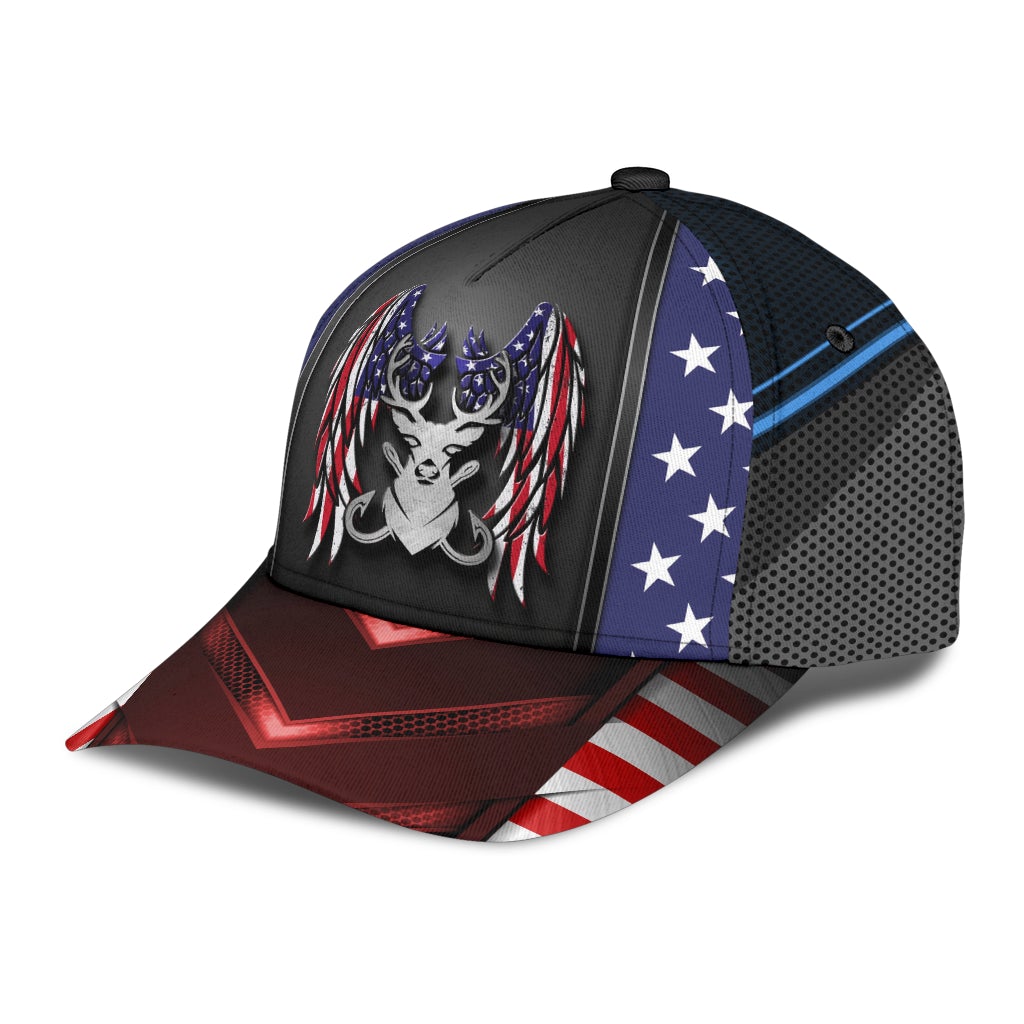 Hunting Fishing Wings American Flag – Classic Cap