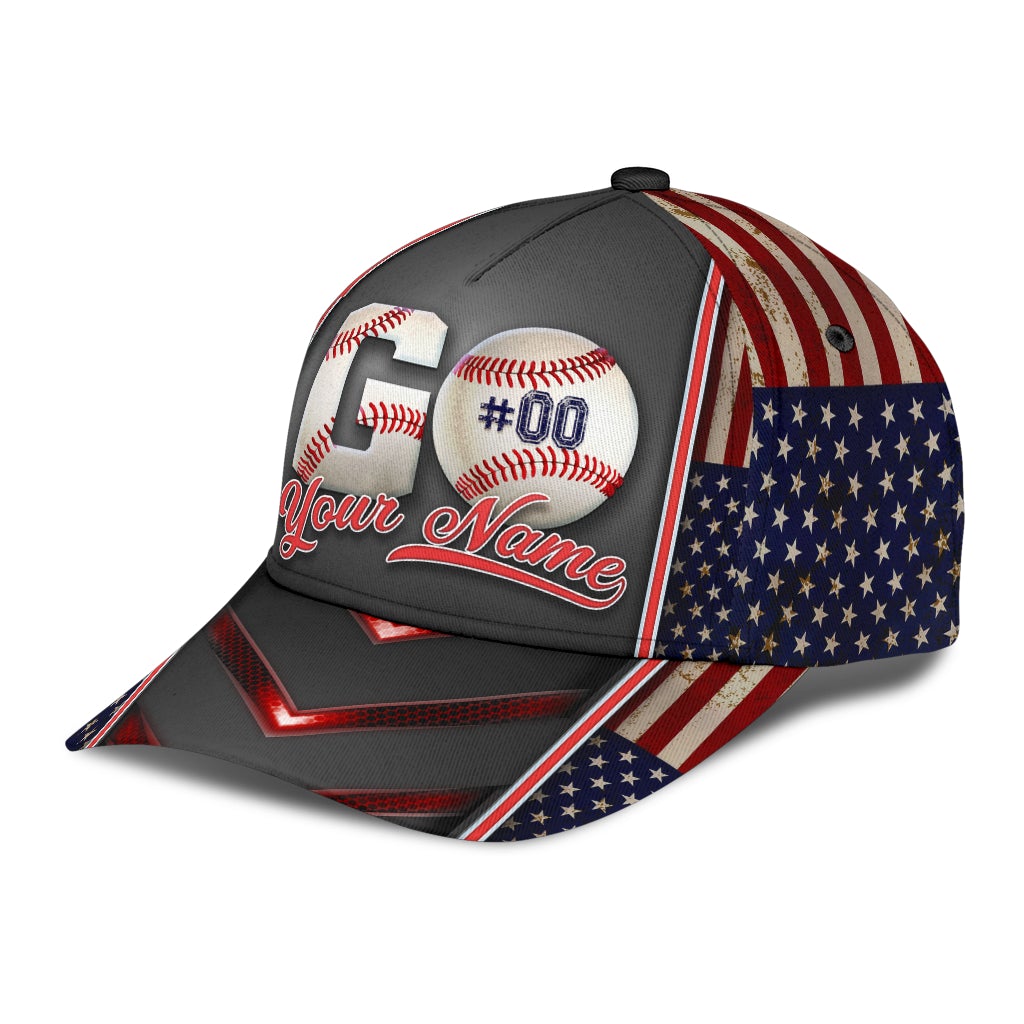 Custom Baseball Go Personalized Name Number – Classic Cap