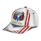 Custom Name Eagle American Flag White – Classic Cap