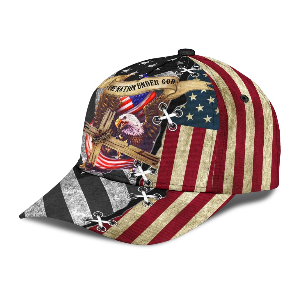 Faith One Nation Under God American Flag – Classic Cap
