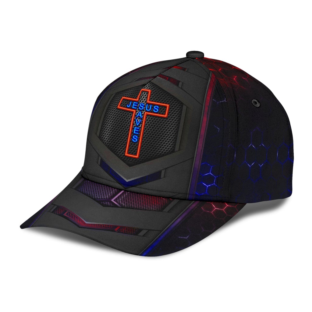 Faith Saves Cross Carbon Pattern – Classic Cap
