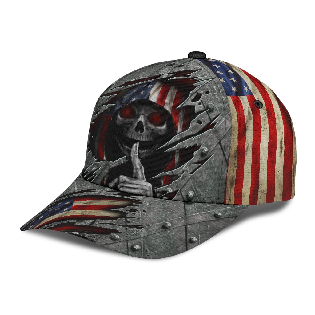 Skull American Flag Vibes – Classic Cap