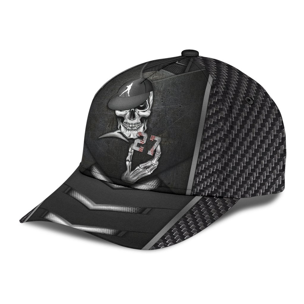 Custom Baseball Skull Personalized Name – Classic Cap