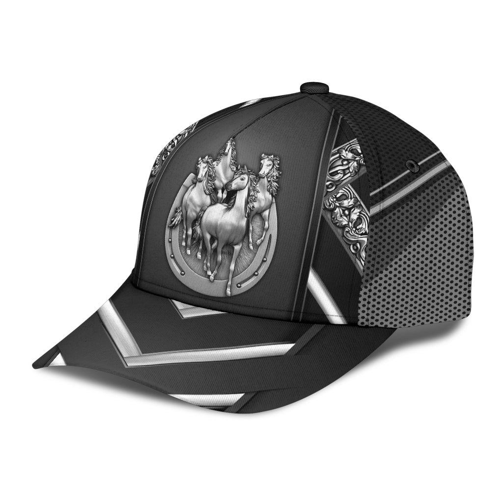 Horse Silver Pattern Elegant Style – Classic Cap