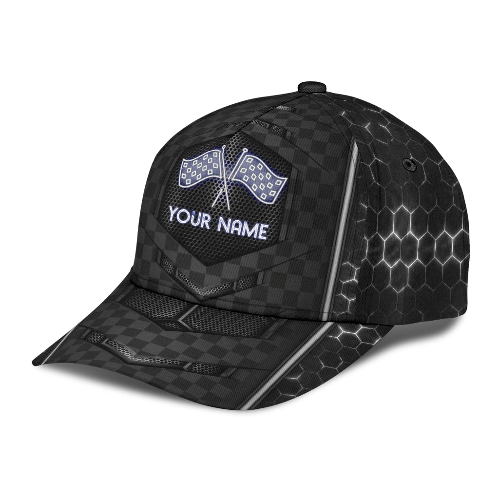 Custom Neon Racing Pattern Personalized Name – Classic Cap