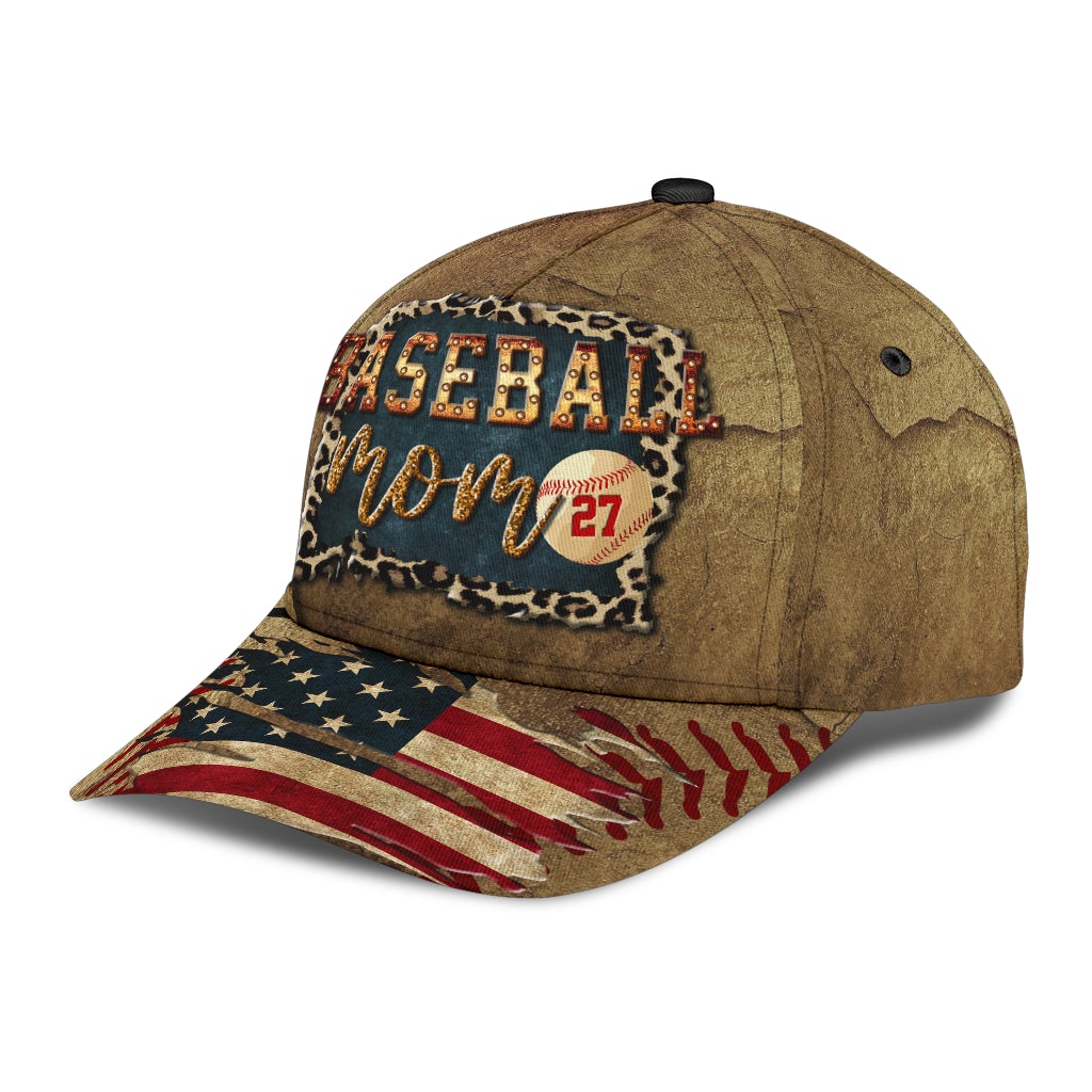 Custom Baseball Mom Personalized Number – Classic Cap