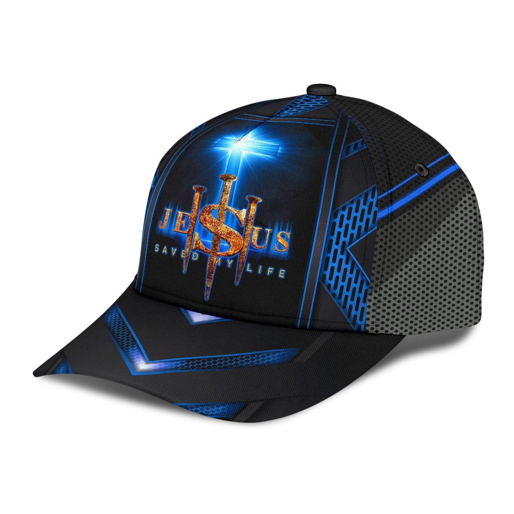 Faith Cross Blue Saved My Life – Classic Cap