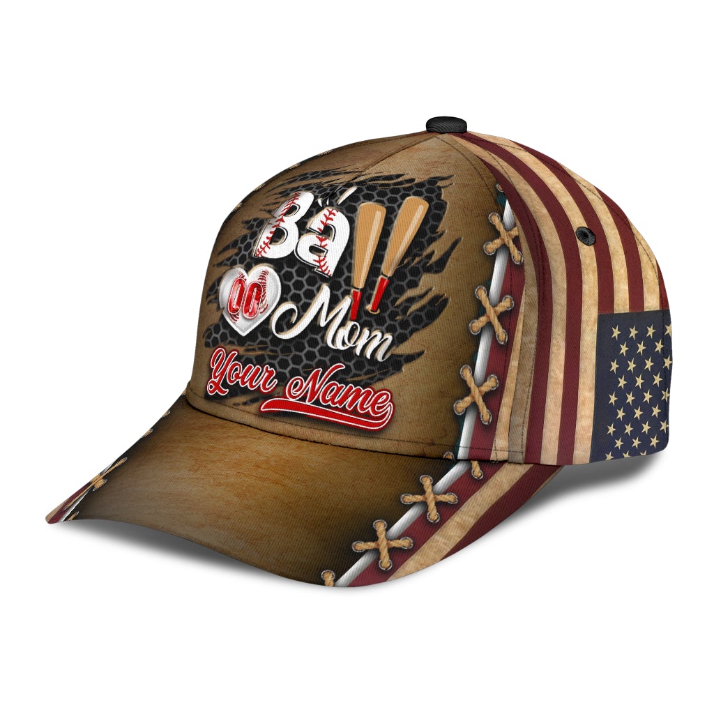 Custom Baseball Mom Personalized Name Number – Classic Cap