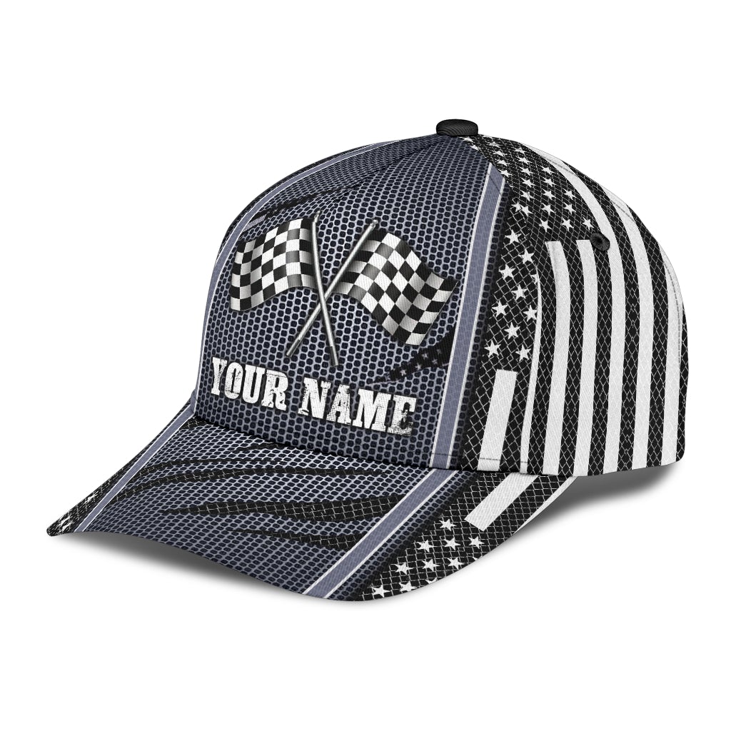 Custom Racing Net Pattern Classic Cap Personalized Name-Owls Matrix