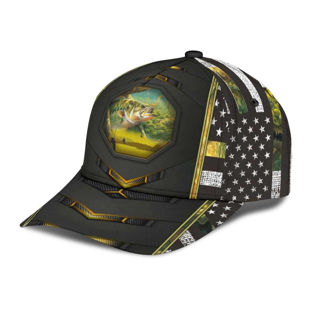 Fishing Camo US Flag Yellow – Classic Cap