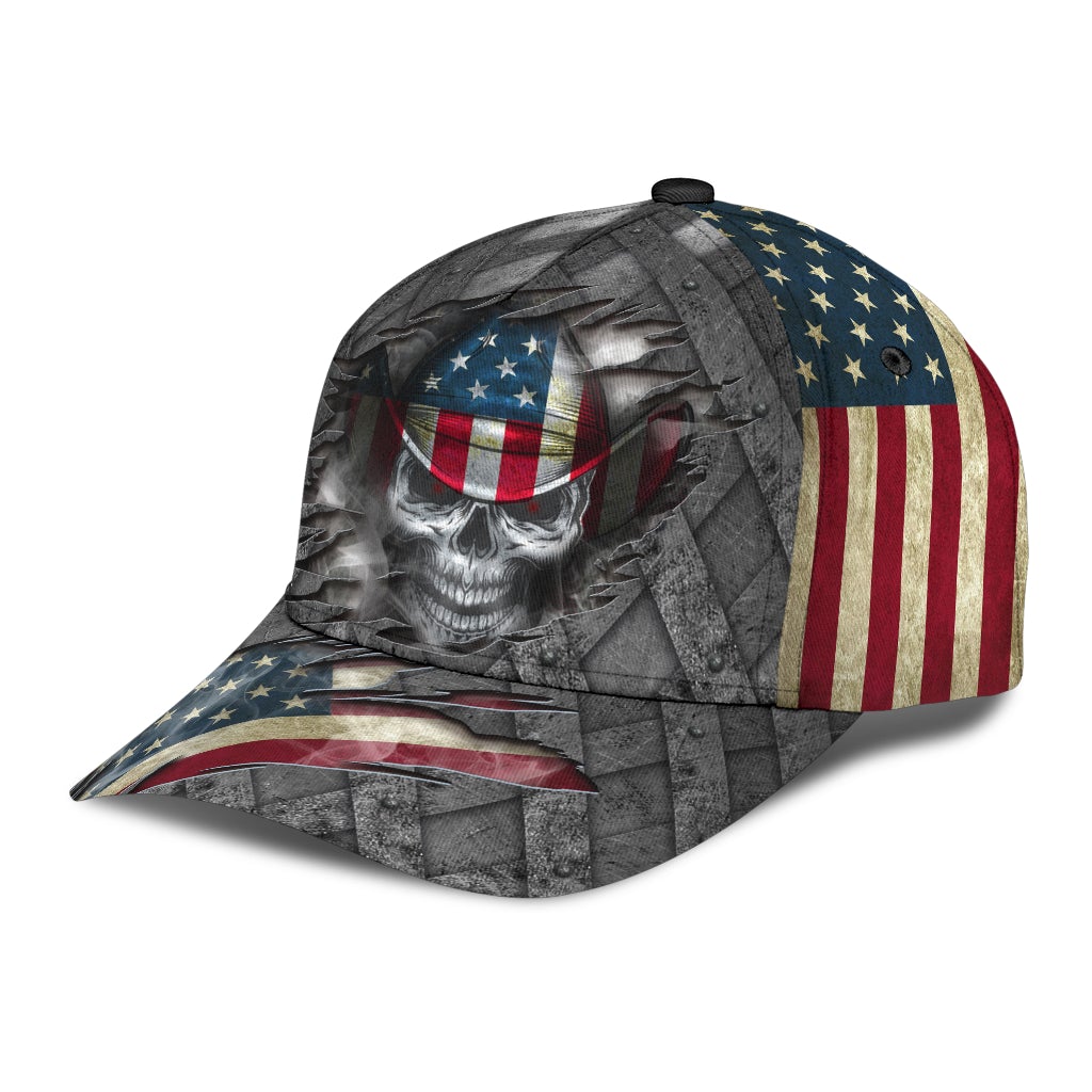 Cowboy Skull American Flag – Classic Cap