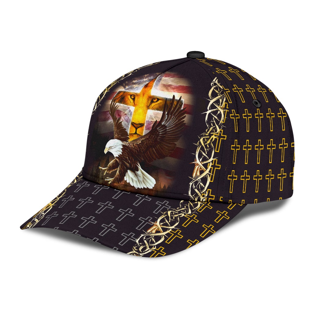 Faith Lion Eagle American Flag – Classic Cap