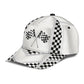 White Leather Racing Pattern – Classic Cap