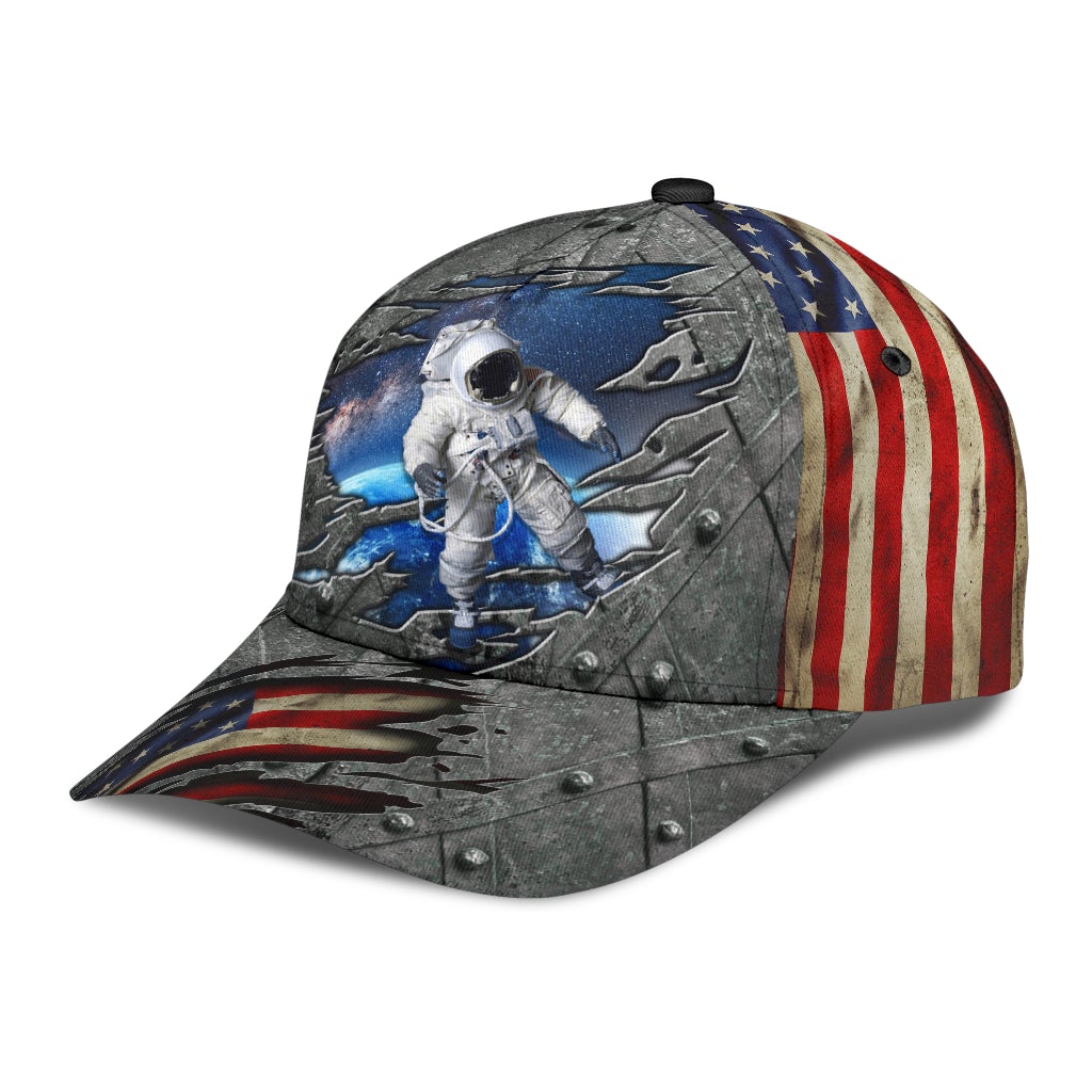 Astronaut American Flag Crack – Classic Cap