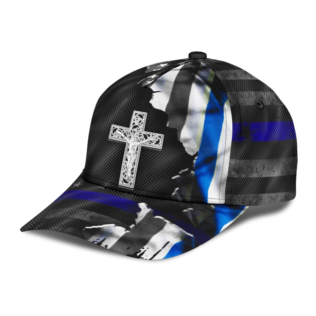 Blue Flag Faith Cross – Classic Cap