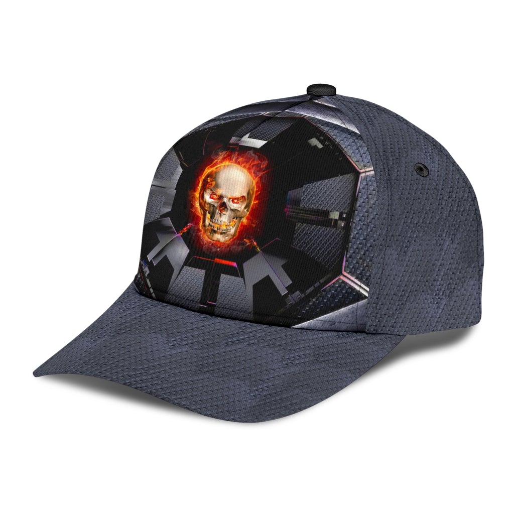 Skull Fire Hexagonal Style – Classic Cap