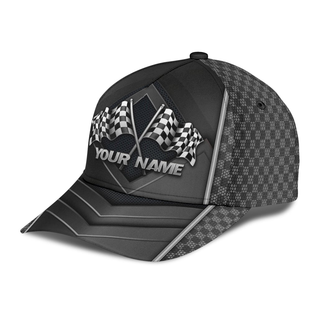 Custom Racing Flag Lover Personalized Name – Classic Cap