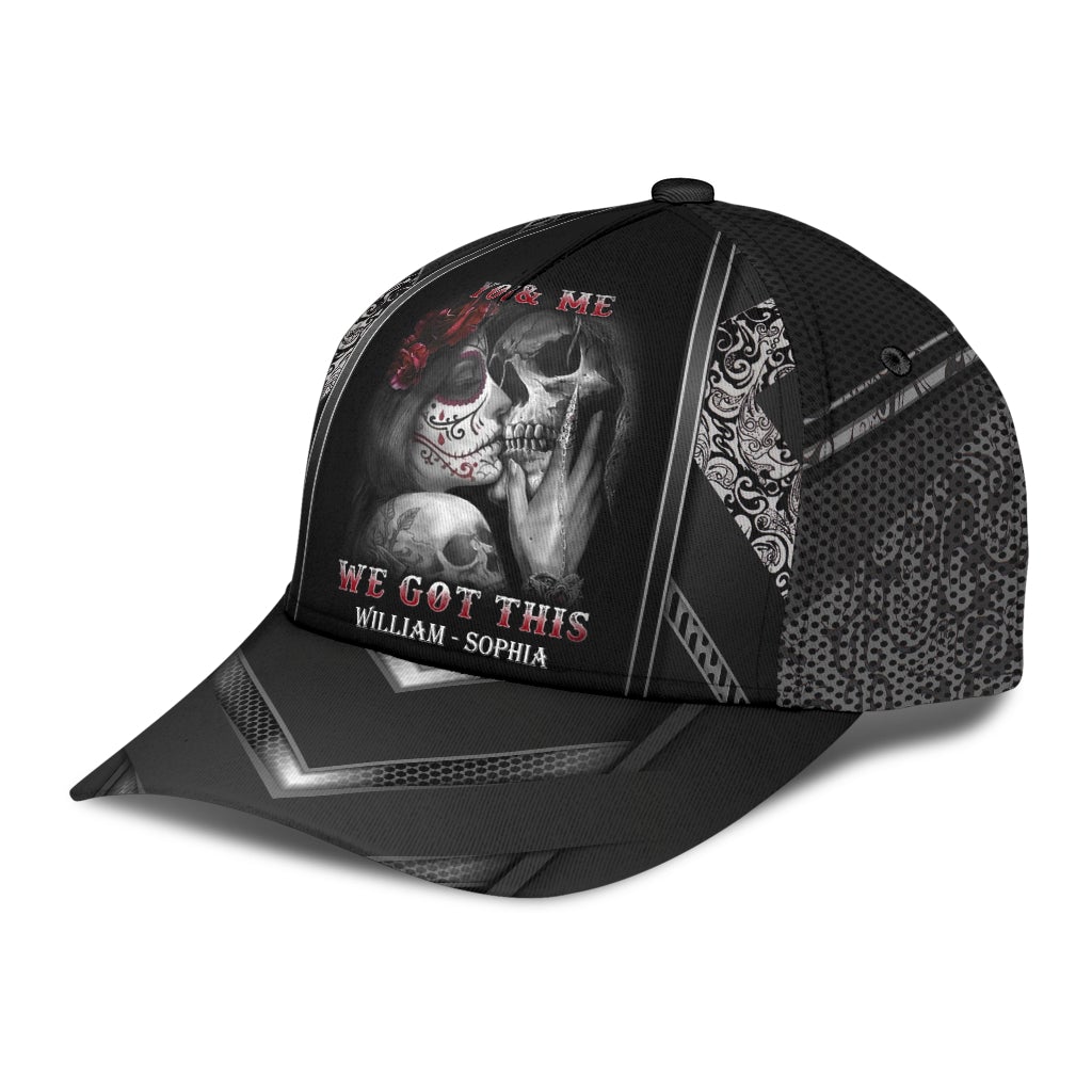Custom Husband Wife Skull Personalized Name – Classic Cap