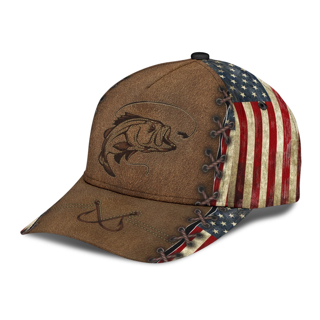 Fishing Leather American Flag – Classic Cap