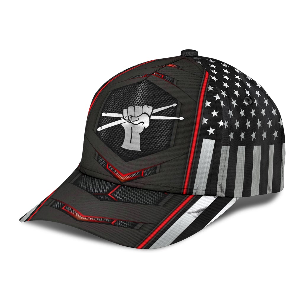Drums Red Pattern Carbon Vibes – Classic Cap