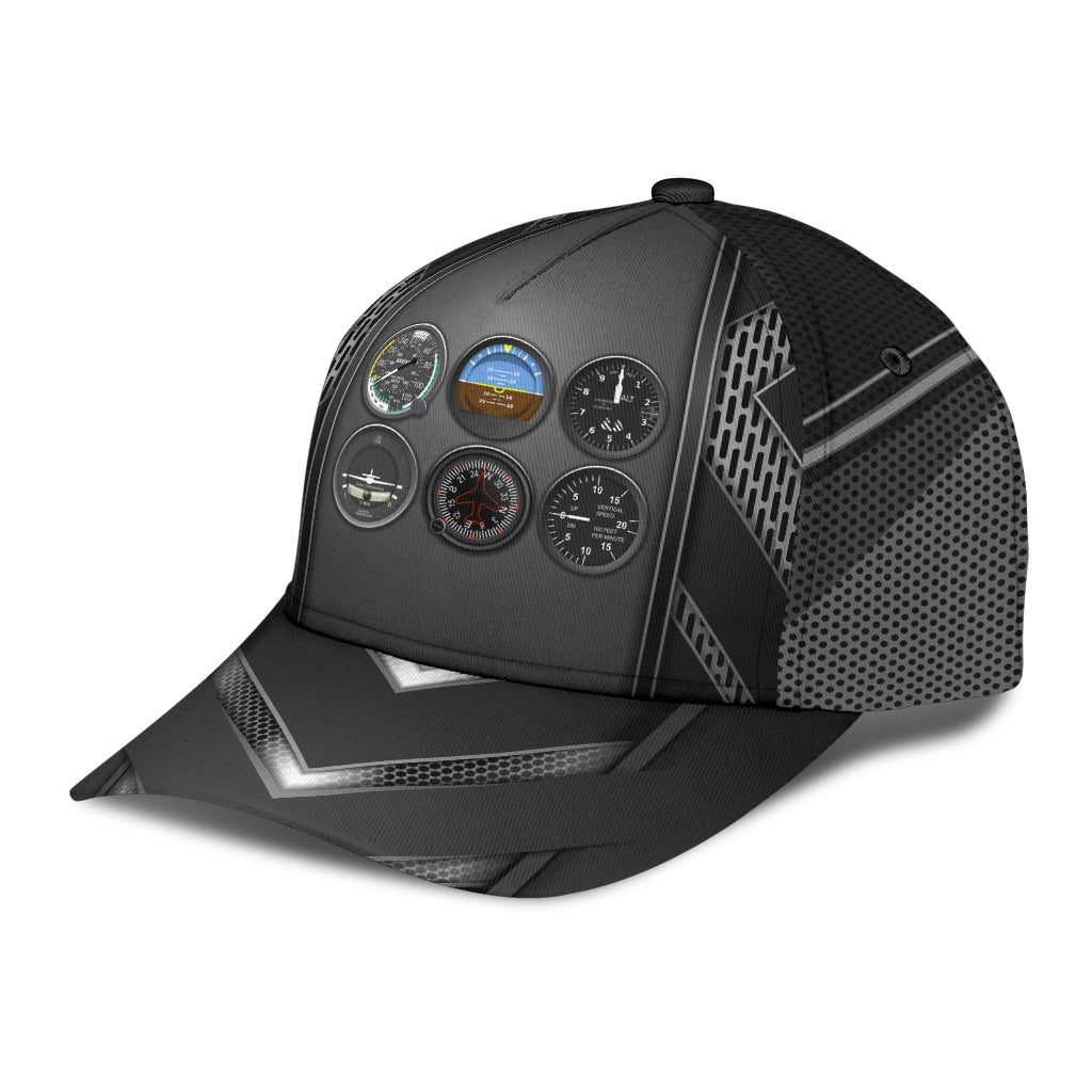 Pilot Silver Pattern Aviation Style – Classic Cap
