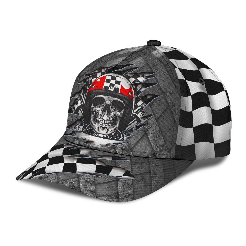 Skull Racing Crack Pattern – Classic Cap