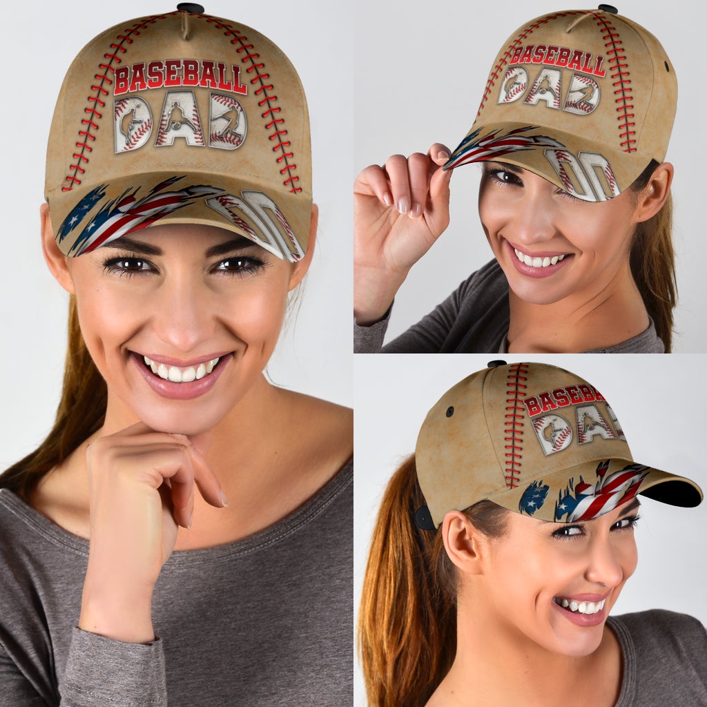 Custom Love Baseball Dad Personalized Number – Classic Cap