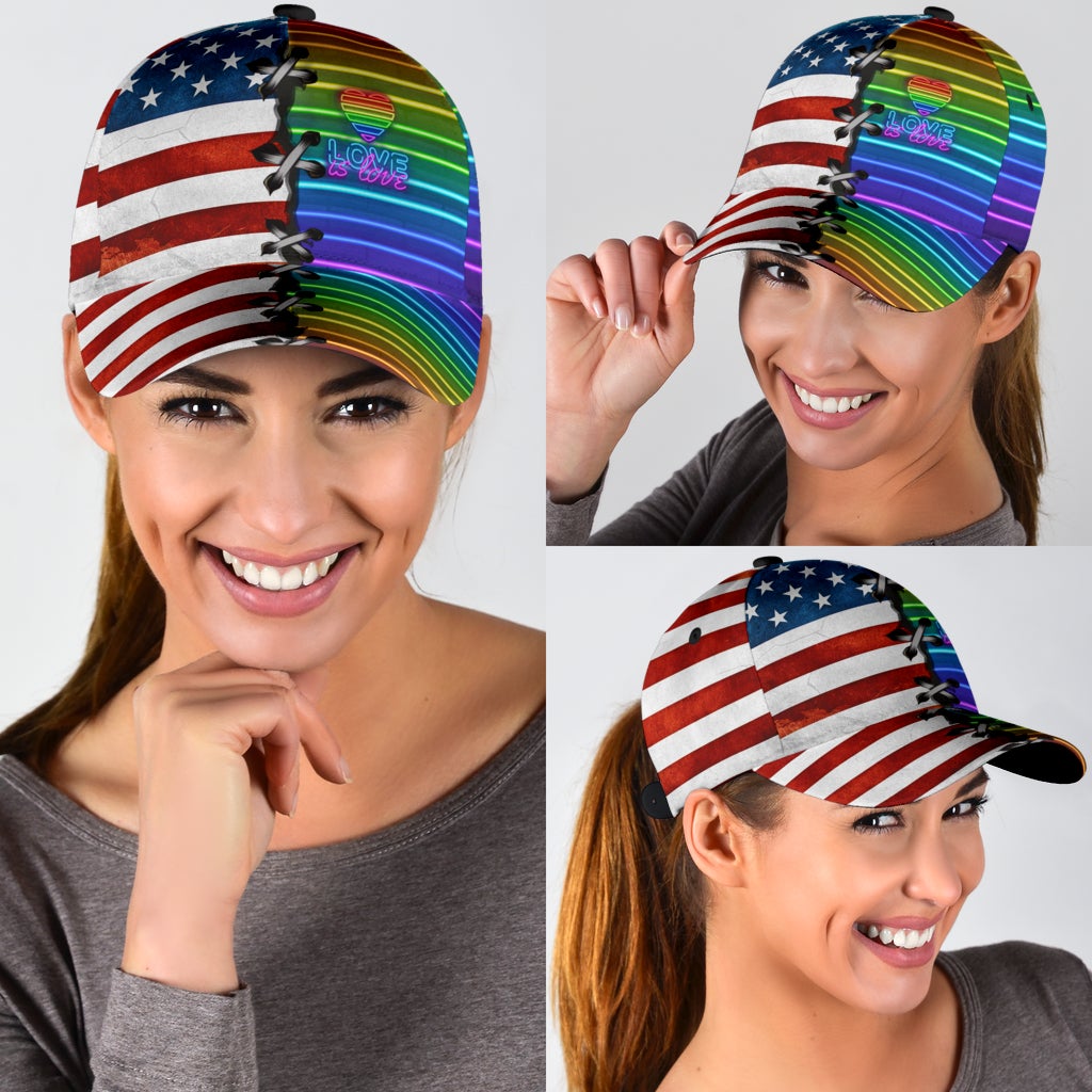 Love Is Love US Flag Pride – Classic Cap