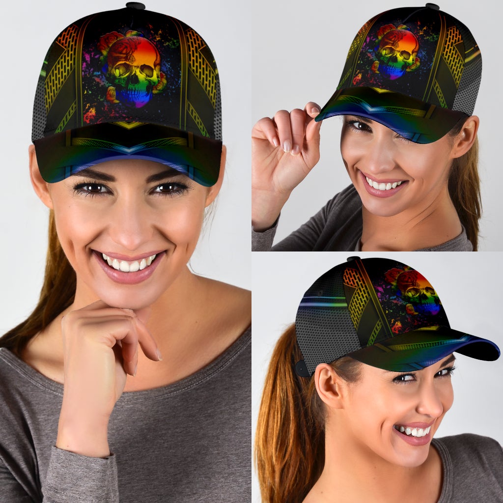 LGBT Skull Rose Pride Art Style – Classic Cap