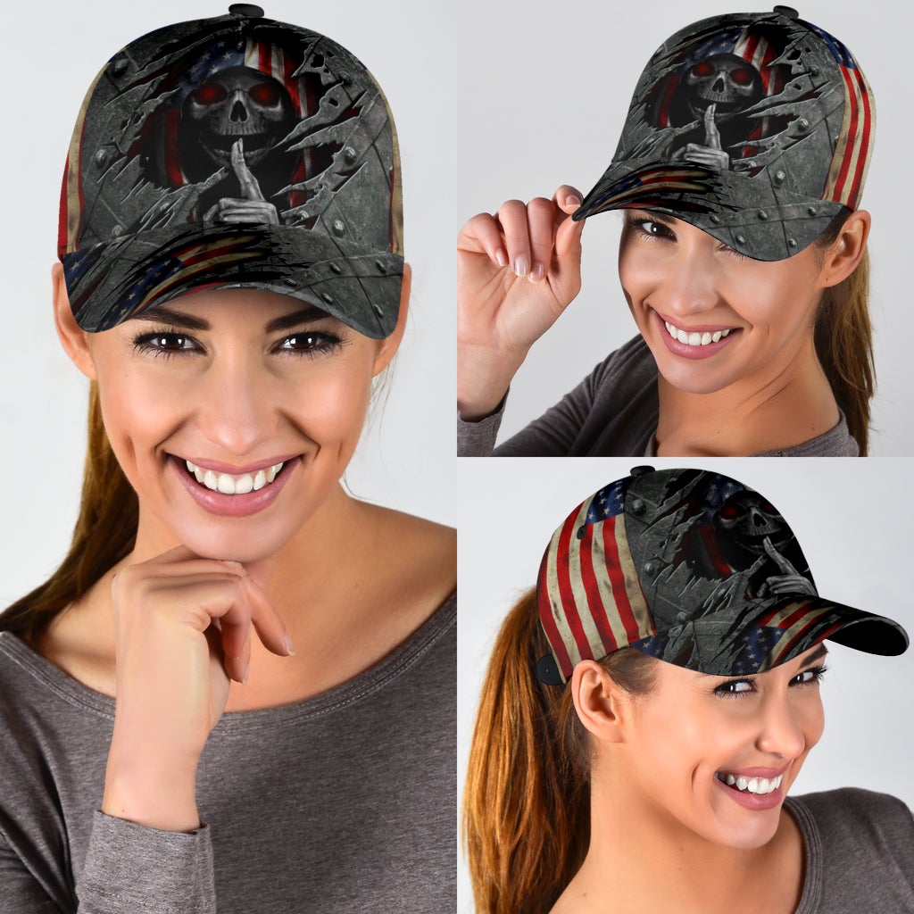 Skull American Flag Vibes – Classic Cap