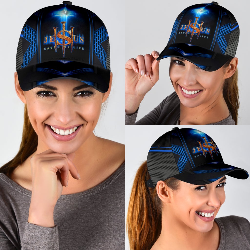 Faith Cross Blue Saved My Life – Classic Cap