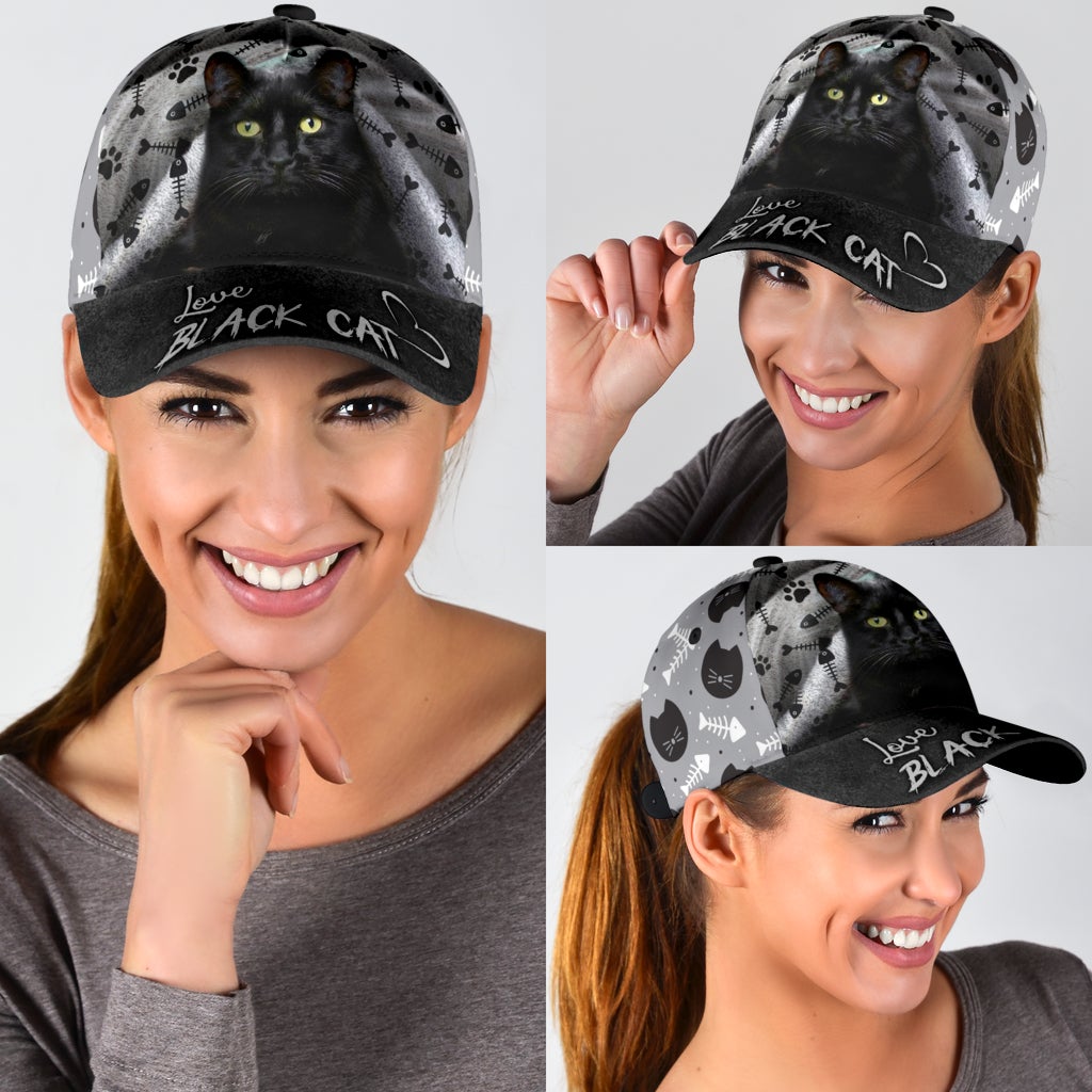 Love Black Cat Pet Lover Style – Classic Cap