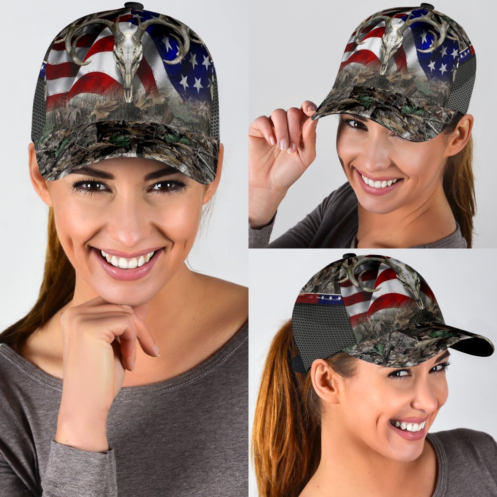 Deer Hunting American Flag – Classic Cap