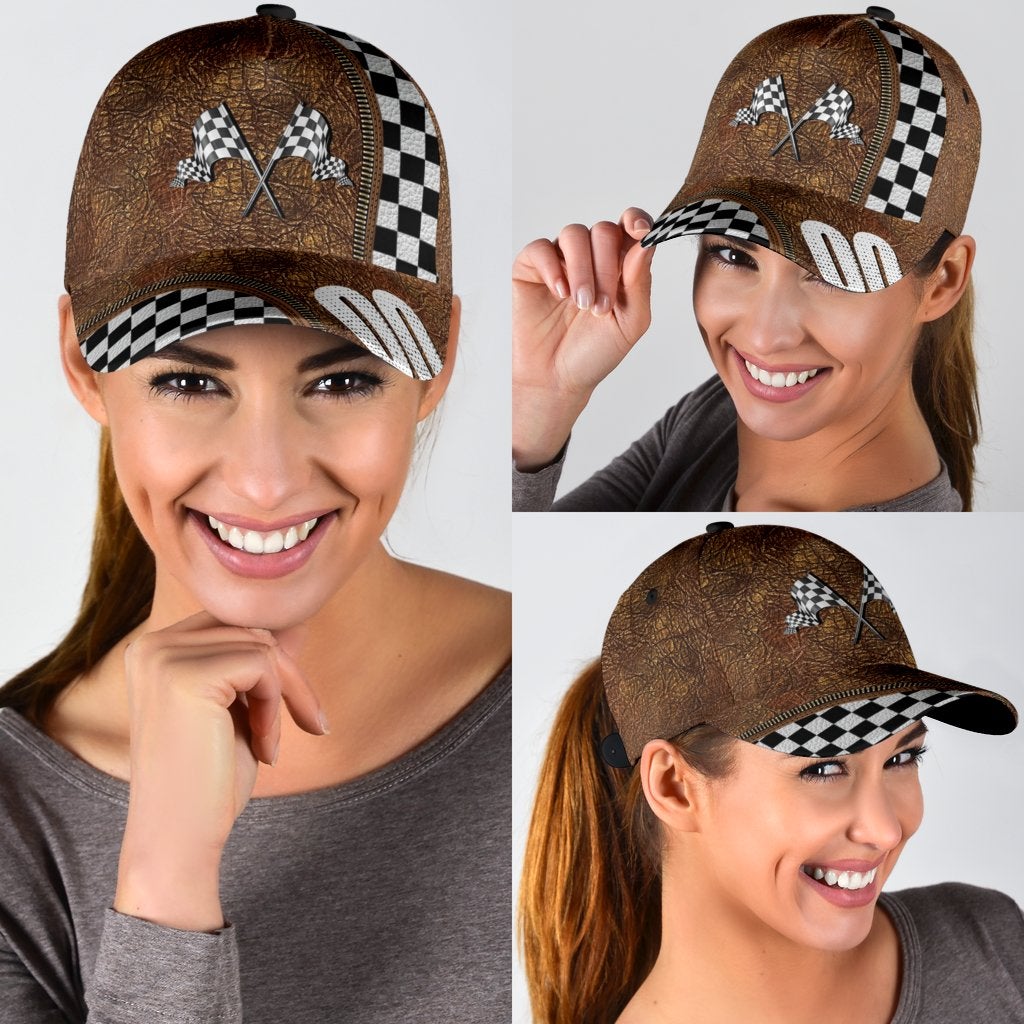 Custom Racing Leather Personalized Number – Classic Cap