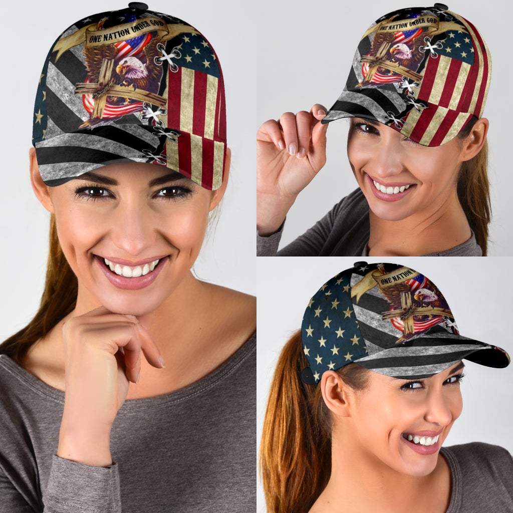 Faith One Nation Under God American Flag – Classic Cap